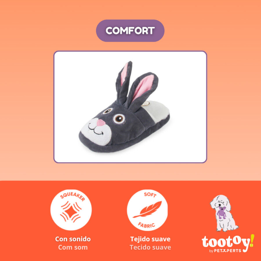 Tootoy! Pantufla Conejo de Peluche con Sonido  para perros, , large Imagen numero 4